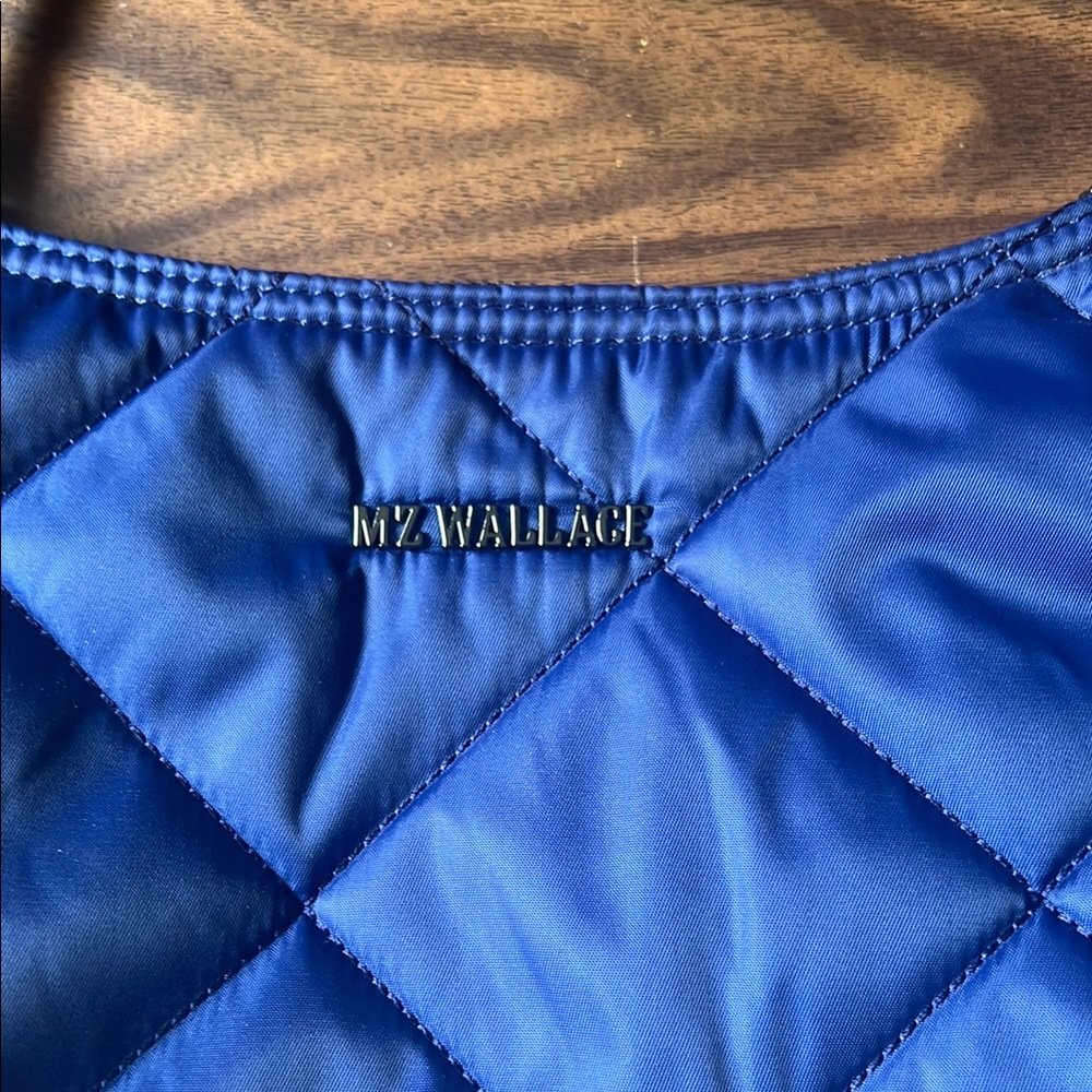 MZ Wallace Blue Quilted Shoulder Bag with Chain Strap - Picture 2 of 6